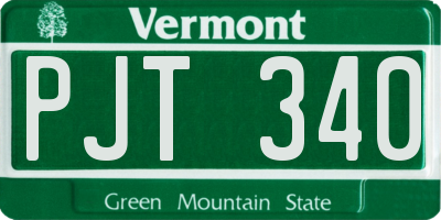 VT license plate PJT340