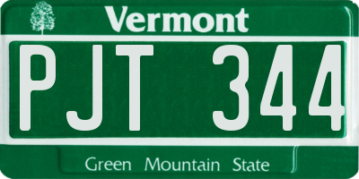 VT license plate PJT344