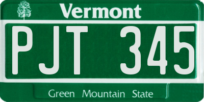 VT license plate PJT345