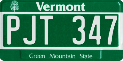 VT license plate PJT347