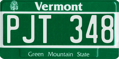 VT license plate PJT348