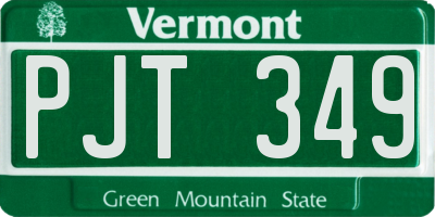 VT license plate PJT349