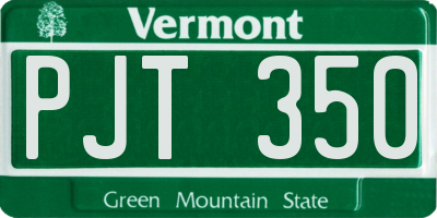 VT license plate PJT350