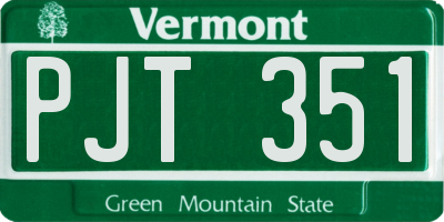 VT license plate PJT351