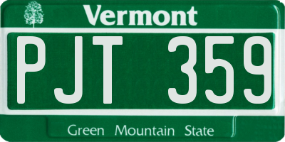 VT license plate PJT359
