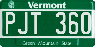 VT license plate PJT360