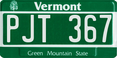 VT license plate PJT367