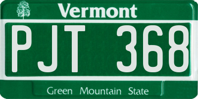 VT license plate PJT368