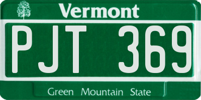 VT license plate PJT369
