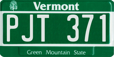 VT license plate PJT371