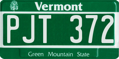VT license plate PJT372