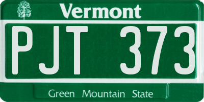 VT license plate PJT373