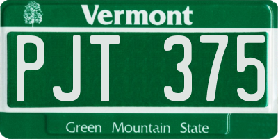 VT license plate PJT375