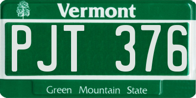 VT license plate PJT376