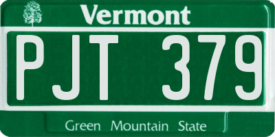 VT license plate PJT379