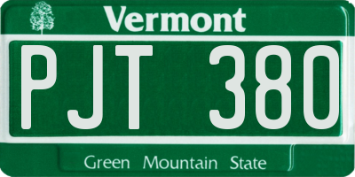 VT license plate PJT380