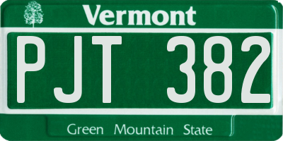 VT license plate PJT382