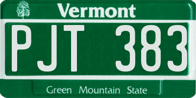 VT license plate PJT383