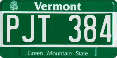 VT license plate PJT384