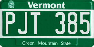 VT license plate PJT385