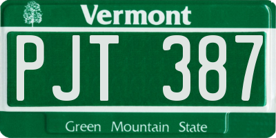 VT license plate PJT387