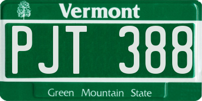 VT license plate PJT388