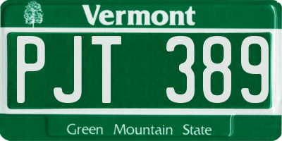 VT license plate PJT389