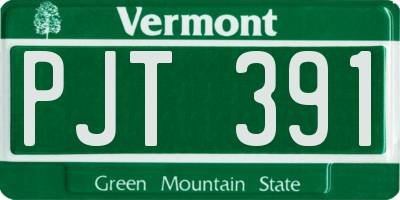 VT license plate PJT391