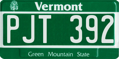 VT license plate PJT392