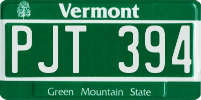 VT license plate PJT394