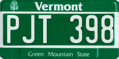 VT license plate PJT398