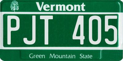 VT license plate PJT405