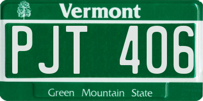 VT license plate PJT406