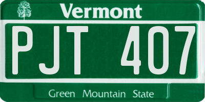VT license plate PJT407