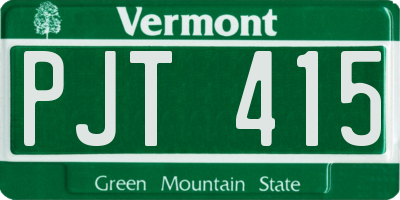 VT license plate PJT415