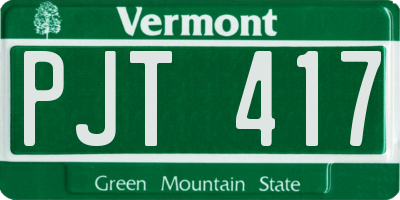 VT license plate PJT417