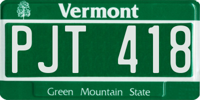 VT license plate PJT418
