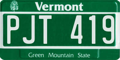 VT license plate PJT419