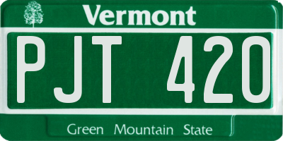 VT license plate PJT420
