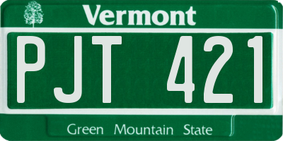 VT license plate PJT421