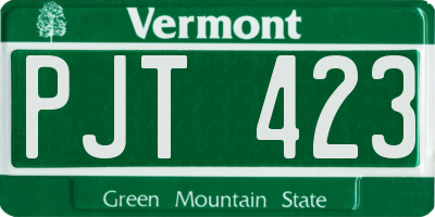 VT license plate PJT423