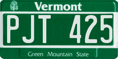VT license plate PJT425