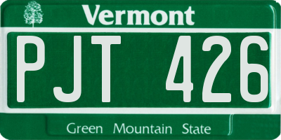 VT license plate PJT426