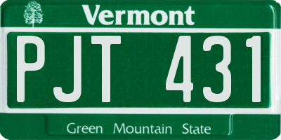 VT license plate PJT431