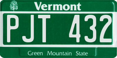 VT license plate PJT432