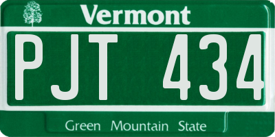 VT license plate PJT434
