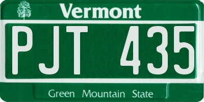 VT license plate PJT435