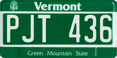 VT license plate PJT436
