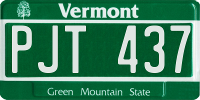 VT license plate PJT437