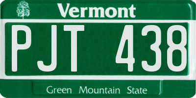 VT license plate PJT438